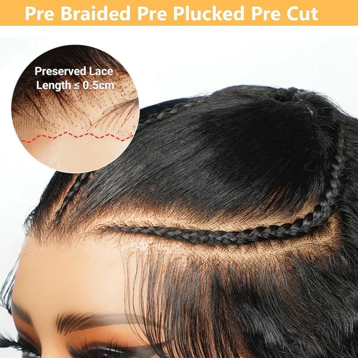 250 Density HD Lace Front Human Hair Wigs for Black Women 15A Grade Bleach Knots Glueless Wear and Go 9X6 Pre Braided Wig 9X6 Straight Lace Frontal Wigs Human Hair Pre Plucked Pre Cut 26Inch